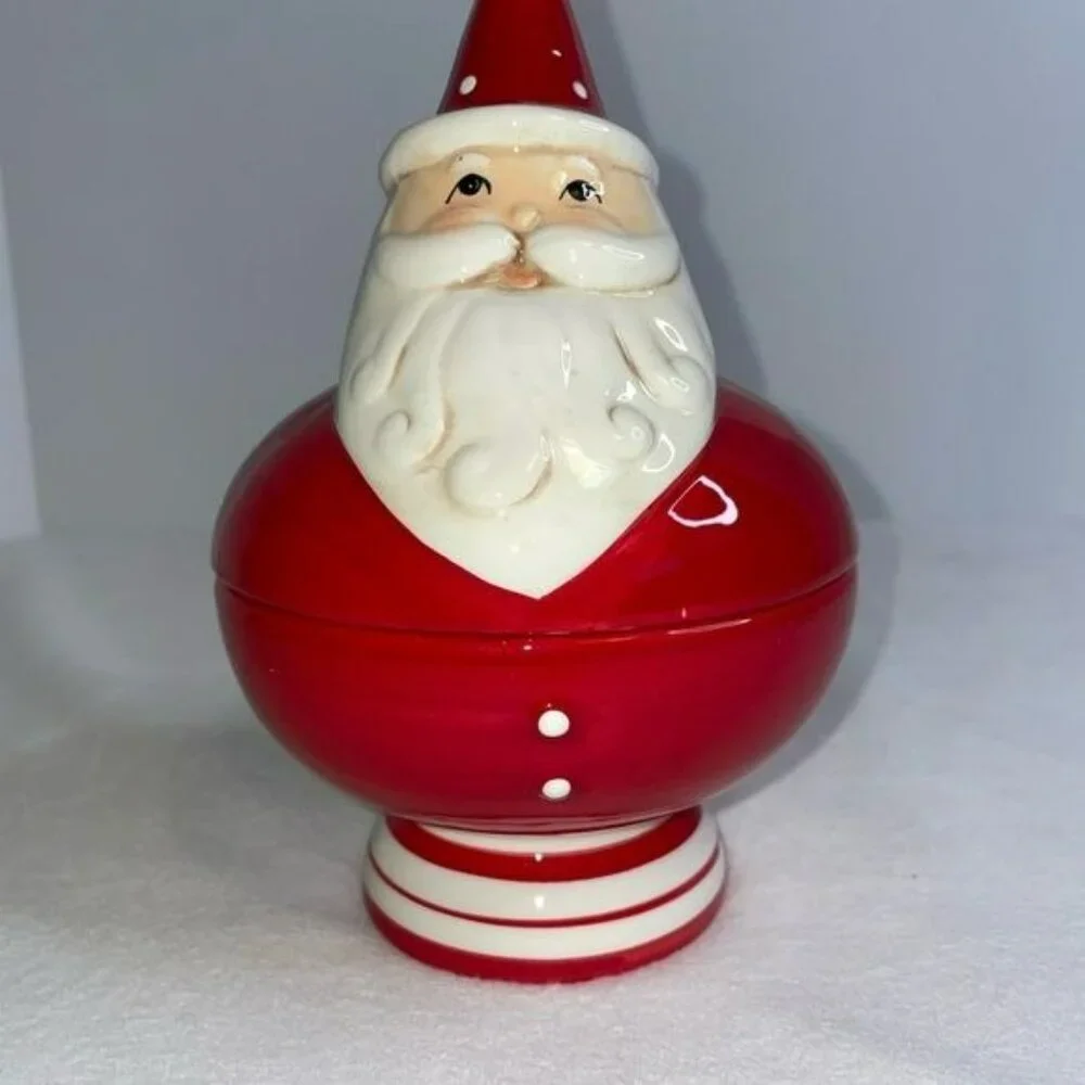 Johanna Parker Santa & Snowman Ceramic Salt & Pepper Shakers & Candy Dishes